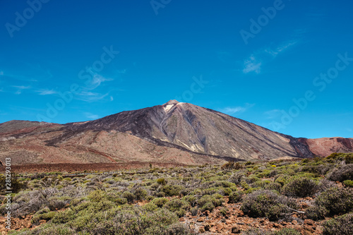 Landscape view of Teide, highest volcano and mountain in Spain