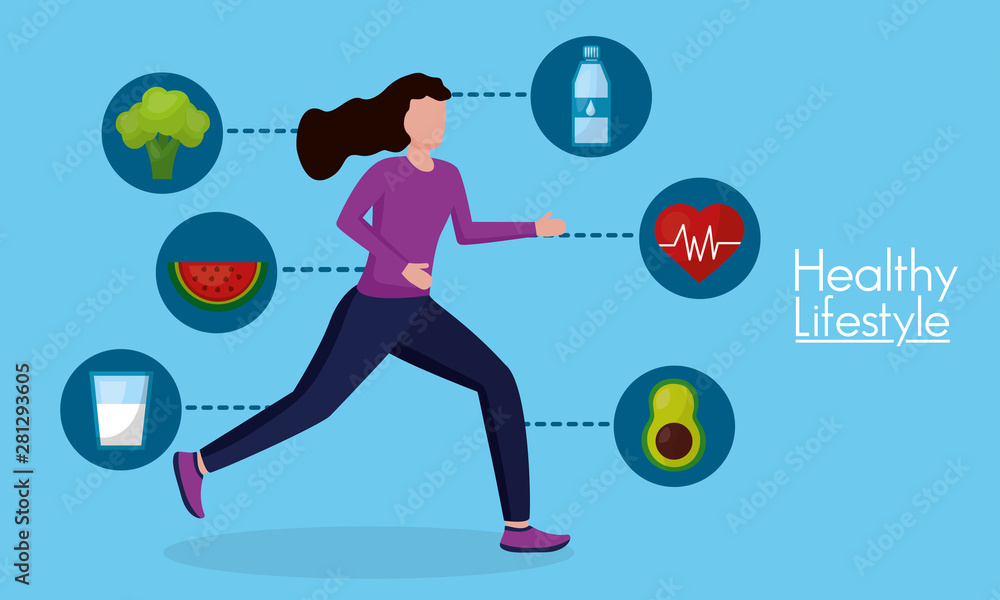 Avatar woman and healthy lifestyle vector design