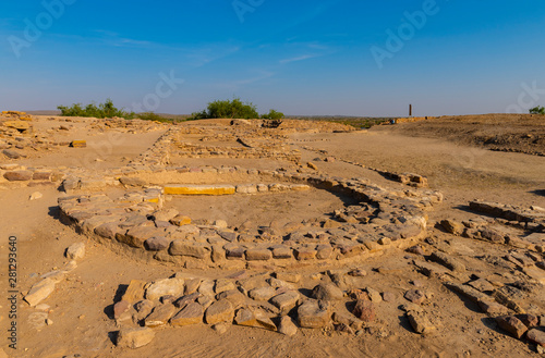 Remains of ancient town Dholavira in Kutch, Gujarat, India 