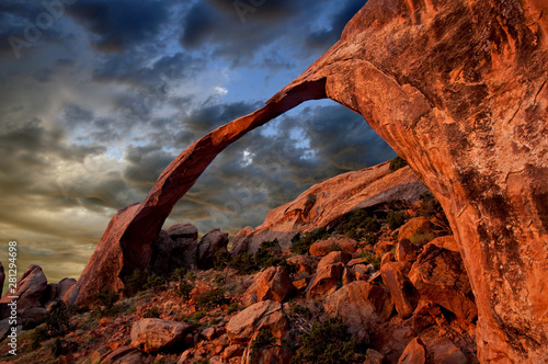 The Landscape Arch in Arches National Park, Utah.