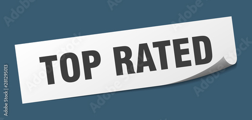top rated sticker. top rated square isolated sign. top rated