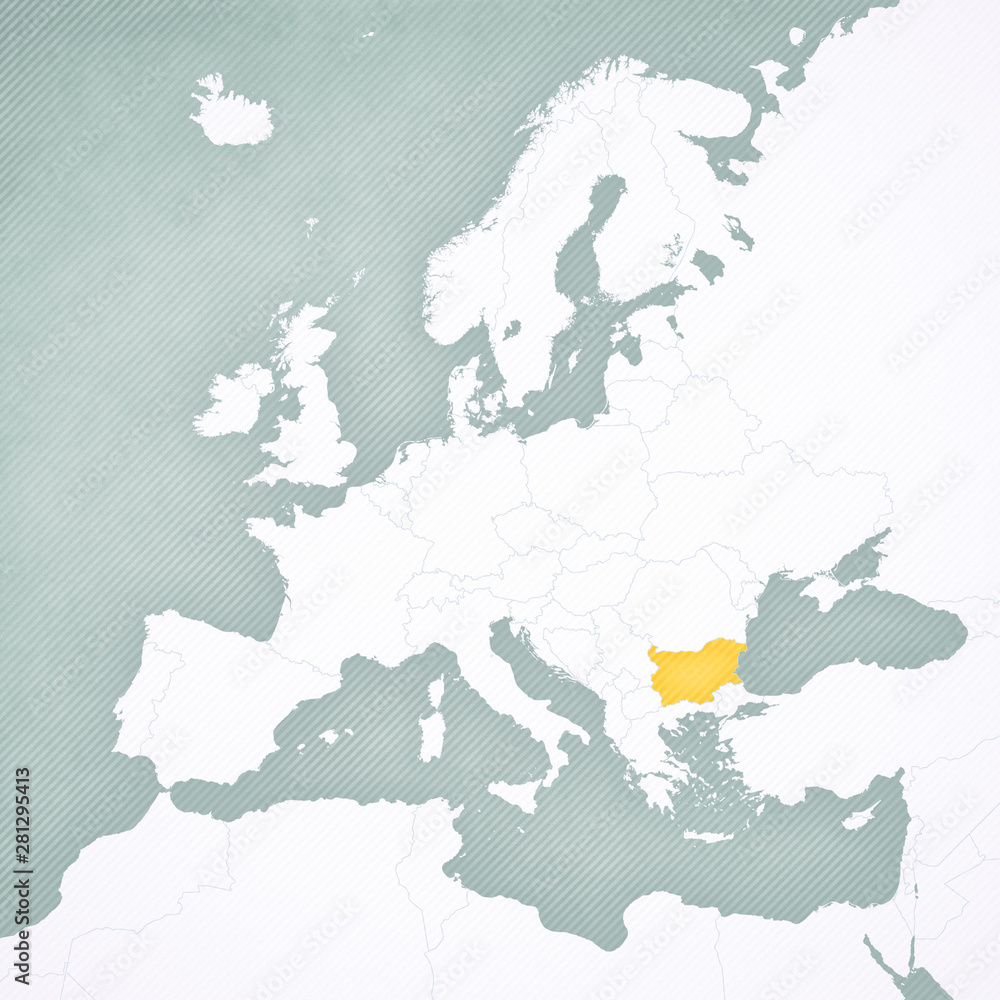 Fototapeta premium Map of Europe - Bulgaria