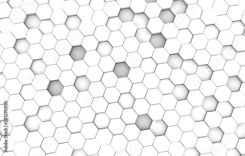 Duo tone hexagon 3D background texture. 3d rendering illustration. Futuristic abstract background. © LIORIKI
