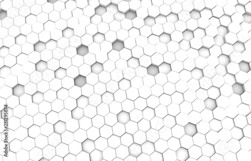 Duo tone hexagon 3D background texture. 3d rendering illustration. Futuristic abstract background.