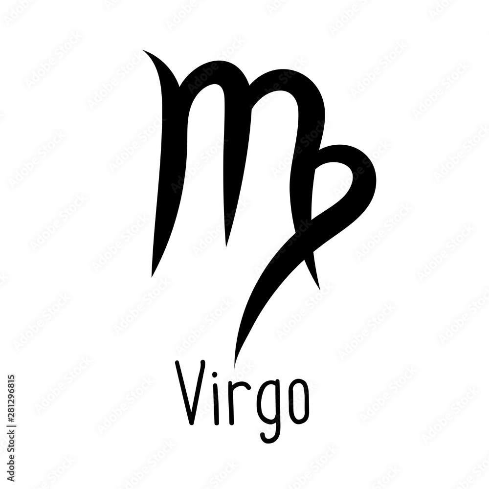 Virgo astrological zodiac sign isolated on white background. Simple ...