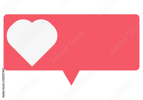 Bocadillo rosa de me gusta de redes sociales.