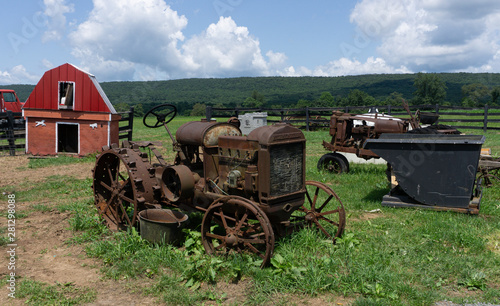 Antique farm machinery