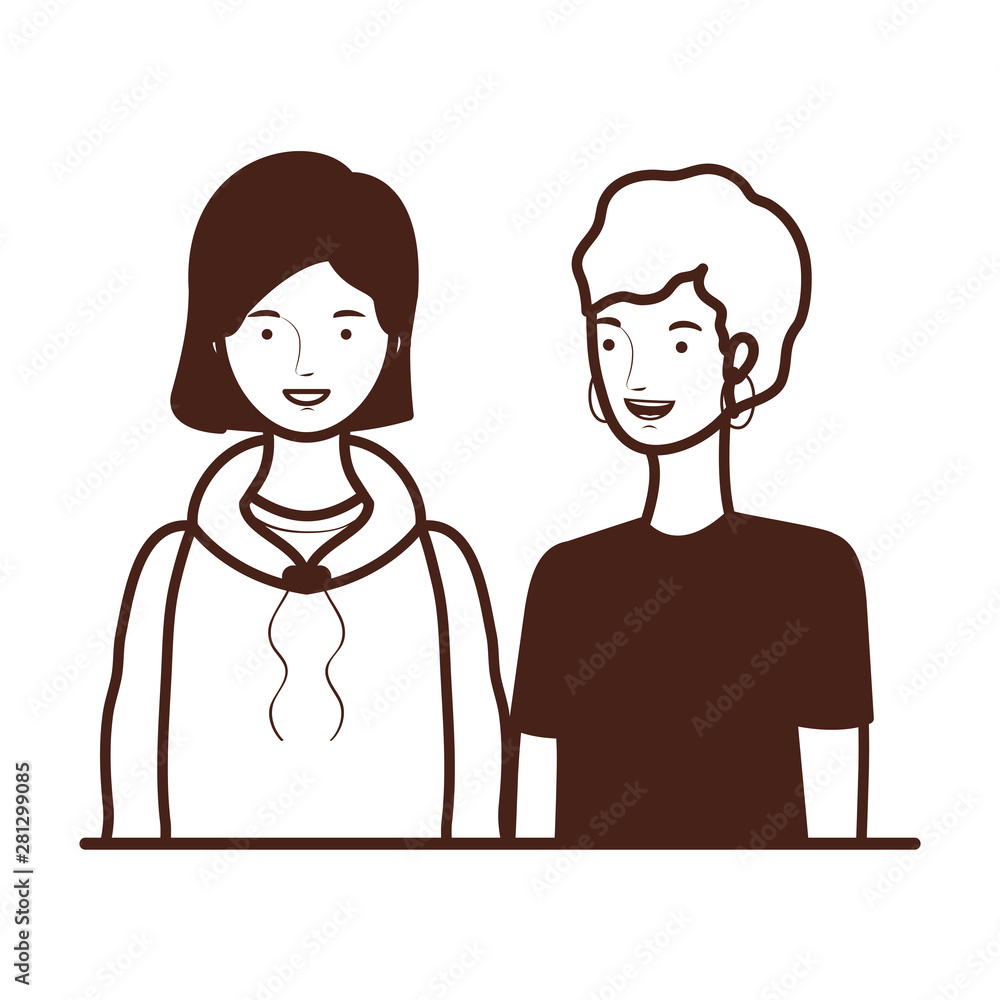 silhouette of young women on white background silhouette of young women on white background