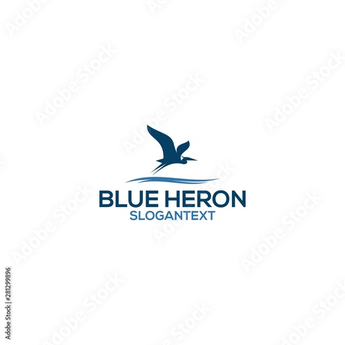 blue heron logo concept vector