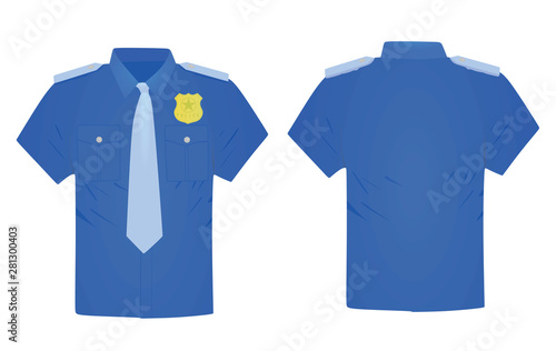 Police short sleeve shirt. vector illustration