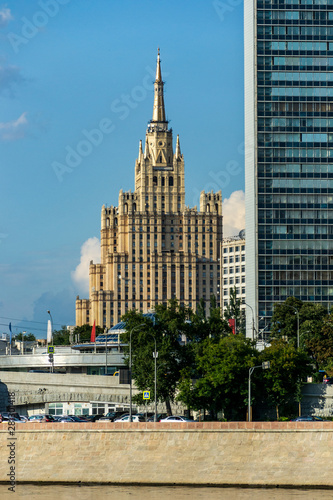 The architecture of the city of Moscow. Diverse and eclectic buildings