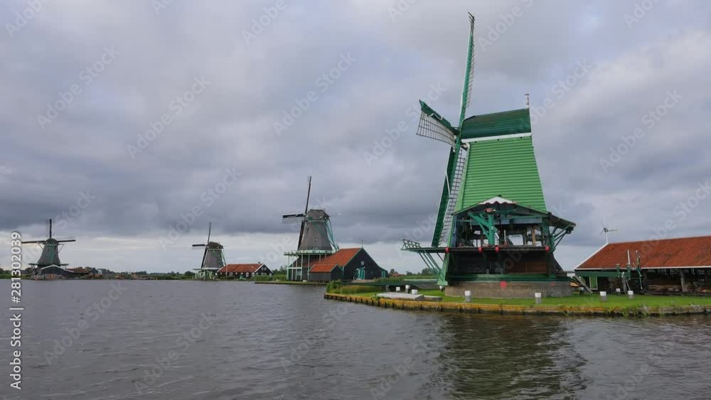 Old windmills, Zaanse Schans, Zaanstad, Netherlands Old windmills, Zaanse Schans, Zaanstad, Netherlands