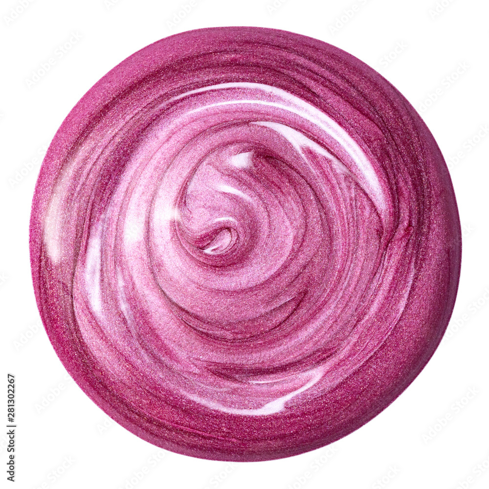 Lip gloss isolated on white. Smudged pink makeup product sample Lip gloss isolated on white. Smudged pink makeup product sample