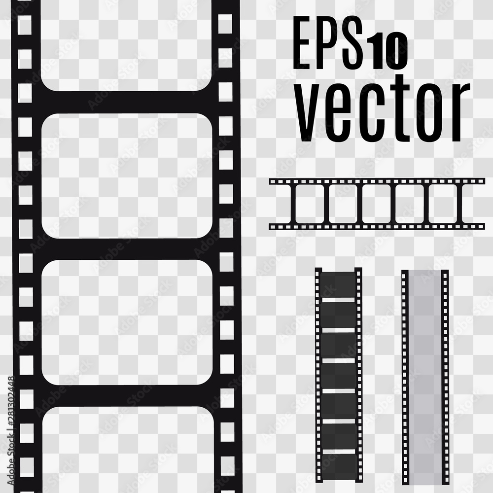 Film strip, Vector illustration. Set