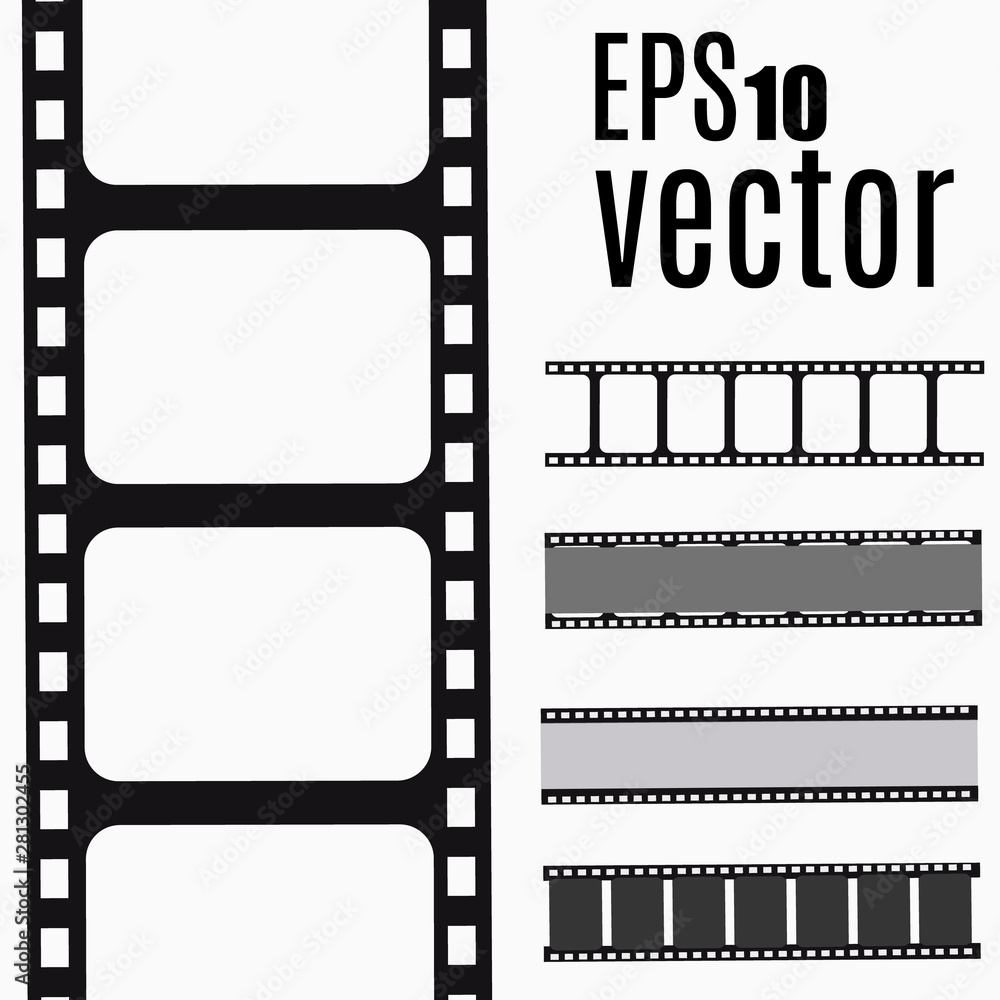 Film strip, Vector illustration. Set