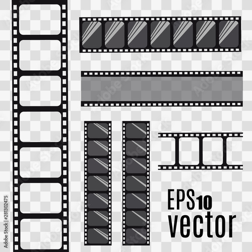 Film strip, Vector illustration. Set