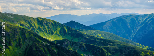 View of green mountains 