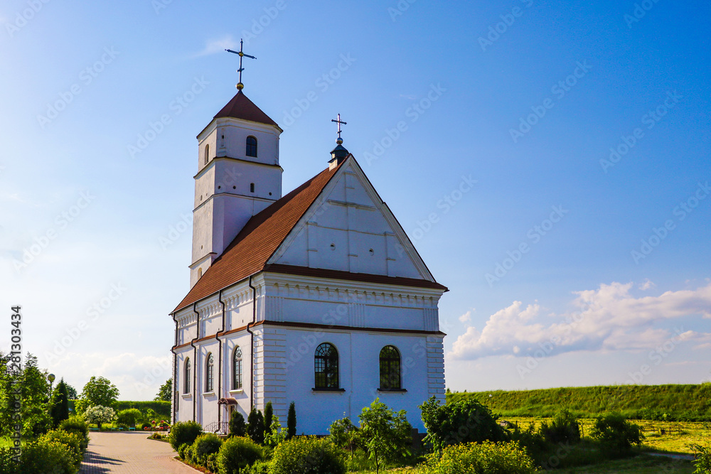 Zaslavl, Belarus - May 7, 2019: The Cathedral of the Transfiguration of Our Lord - the second cathedral of the Minsk Diocese of the Belarusian Orthodox Church.
