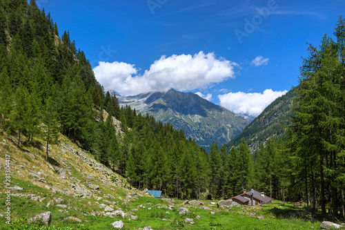Landscape in Anzasca valley in Italy.