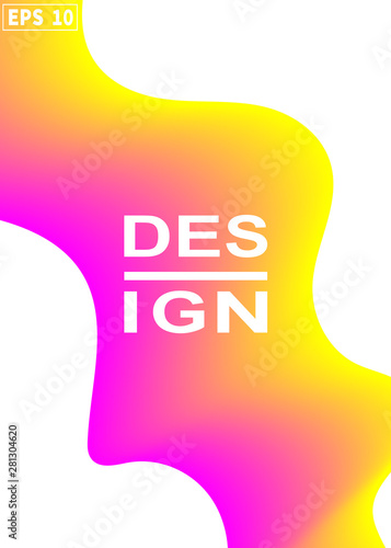 Bright abstract pink yellow gradient background. Liquid background color design.