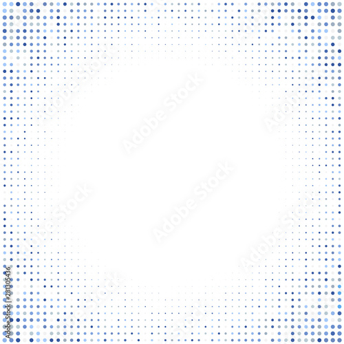 Mosaic with blue dots on white background
