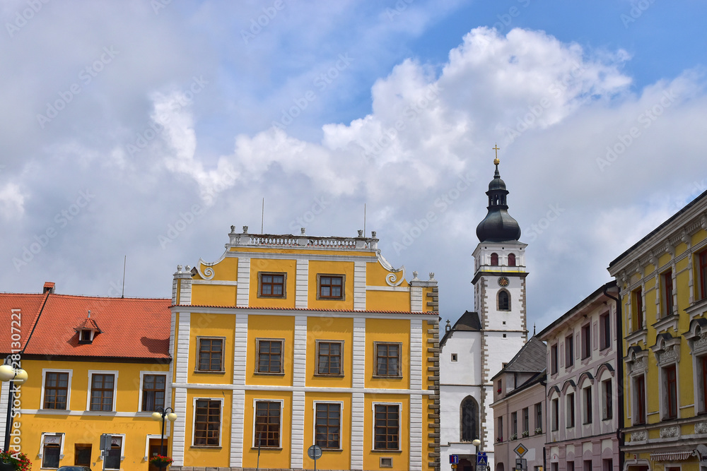 Fototapeta premium Old architecture in Town of Nove Hrady, Czech 