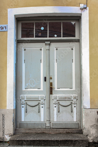 old wooden door in tallinn estonia