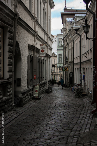 street in old town of tallinn estonia