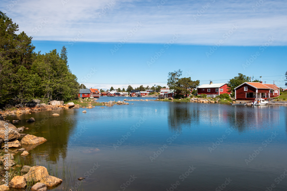 Kuggorarna fishing village on the Swedish peninsula Hornslandet on the coast of the Gulf of Bothnia