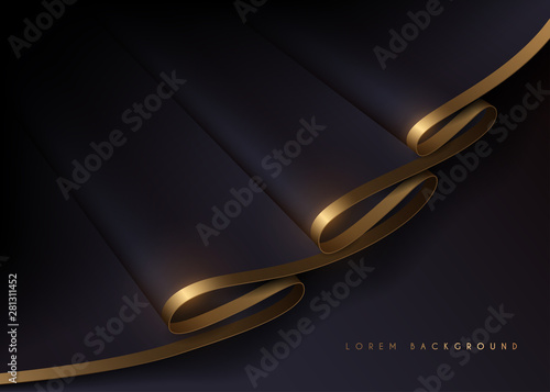 Black and gold silk background