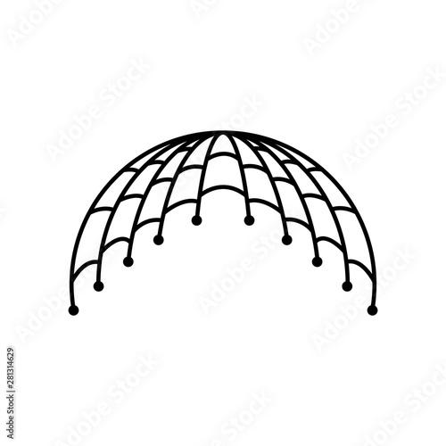 Fishing net icon, logo isolated on white background