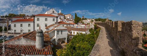 Panorama view from the city wall of Obidos, Portugal. photo