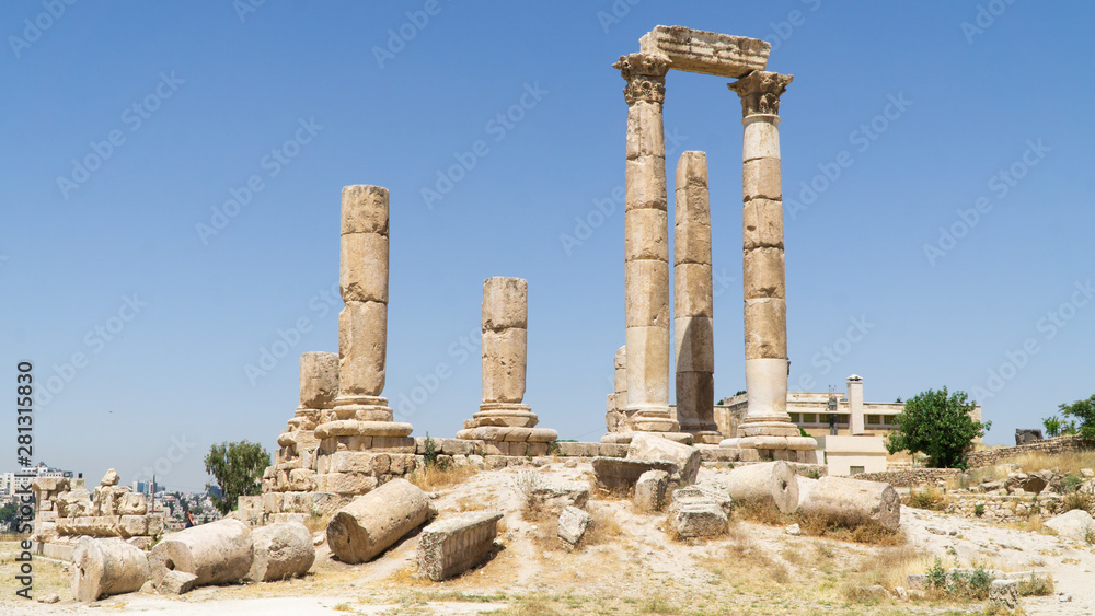View of the historical site The Amman Citadel situated on the top of the hill in downtown of Amman city, Jordan View of the historical site The Amman Citadel situated on the top of the hill in downtown of Amman city, Jordan