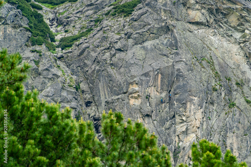 Climbers on the mountain - High Tatras, Slovakia Climbers on the mountain - High Tatras, Slovakia