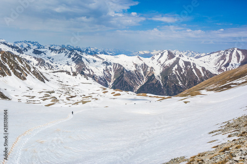 Muhu Pass, Karachay-Cherkessia, Russia. Caucasus Mountains landscape.