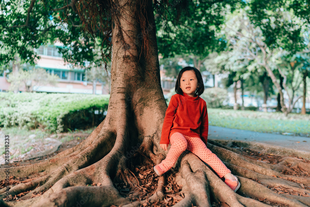 portrait of Asian little girl outdoor portrait of Asian little girl outdoor