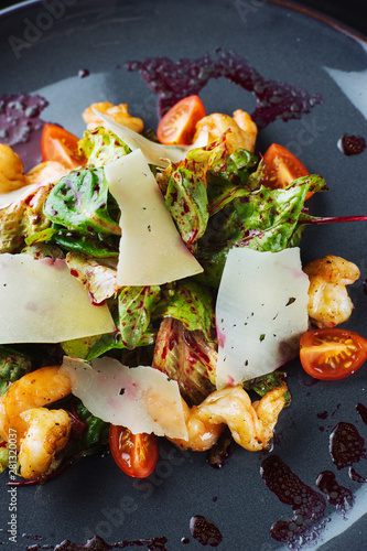 Caesar salad with shrimps