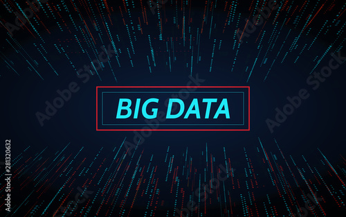 BIG DATA. Data array visual concept. Element with dots. Graphic abstract background communication. Digital data visualization. Vector