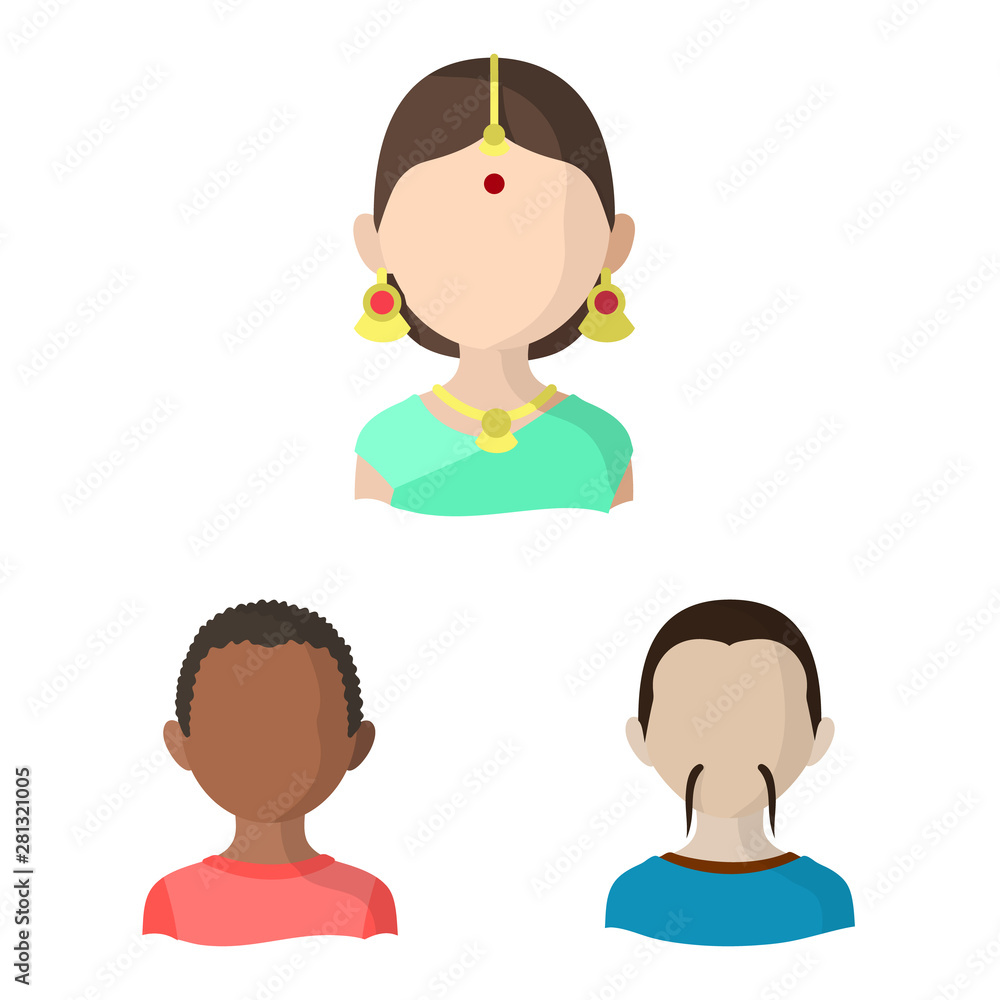 Isolated object of nation and race icon. Collection of nation and user stock symbol for web. Isolated object of nation and race icon. Collection of nation and user stock symbol for web.