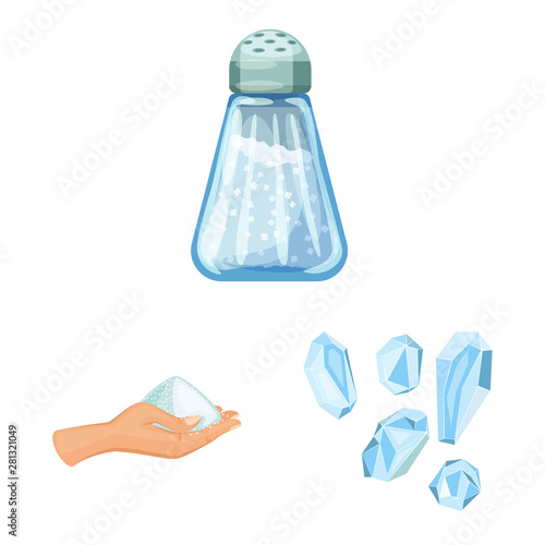 Vector design of salt and food symbol. Set of salt and mineral stock symbol for web.