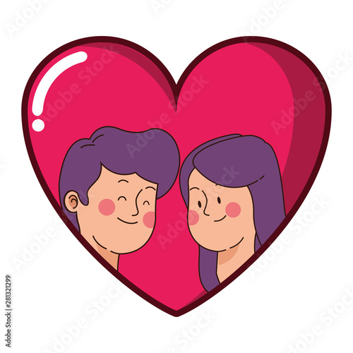 Teenagers boyfriend and girlfriend cartoon