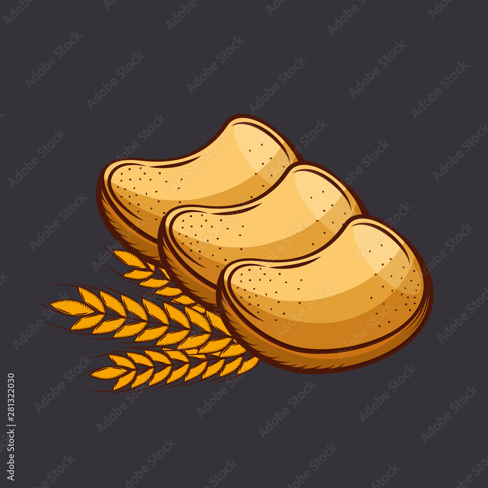 Fototapeta premium Toast bread of bakery vector design