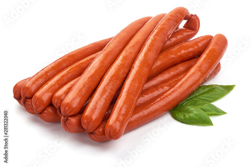 Hot dog sausages, isolated on white background