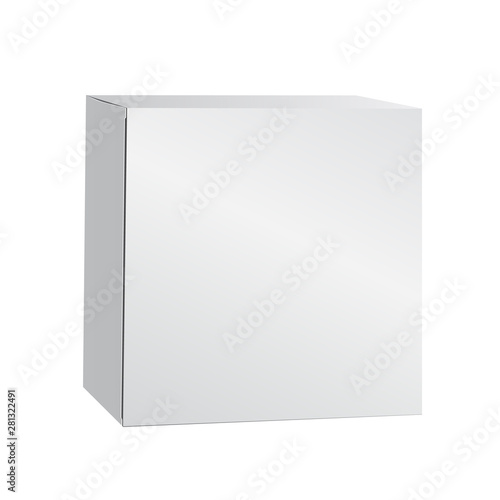 Wtite box isolated on Wtite background. Top view. Template for your presentation design, banner, brochure or poster. Vector