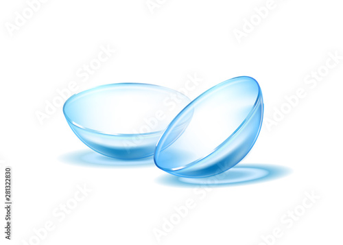 Contact lenses template.Transparent . close up look at contact lens. medical background. 3d illustration