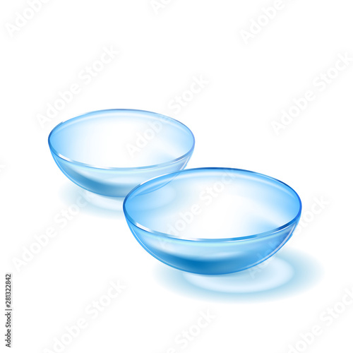 Contact lenses template.Transparent . close up look at contact lens. medical background. 3d illustration