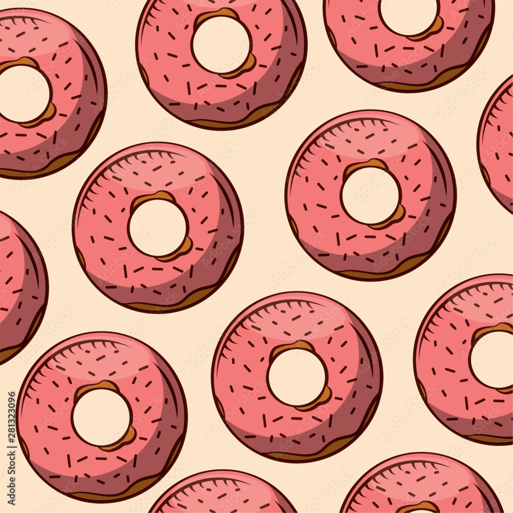 Fototapeta premium Donuts of bakery vector design