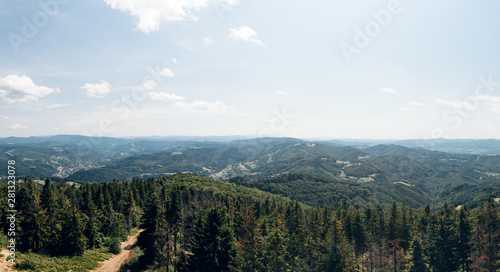 Fototapeta Naklejka Na Ścianę i Meble -  A view from a mountain Wielka Czantoria