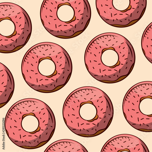Donuts of bakery vector design
