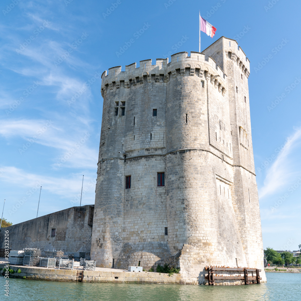 Seaside of La Rochelle with Tour medieval in France